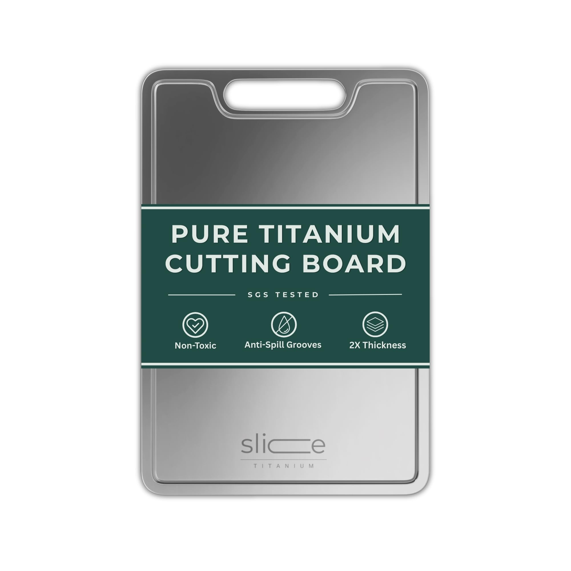 Real Titanium Cutting Board for Kitchen, Pure Titanium Small 12x8 Metal Cutting Boards for Meat and Vegetables, Food Safe, Dishwasher Safe