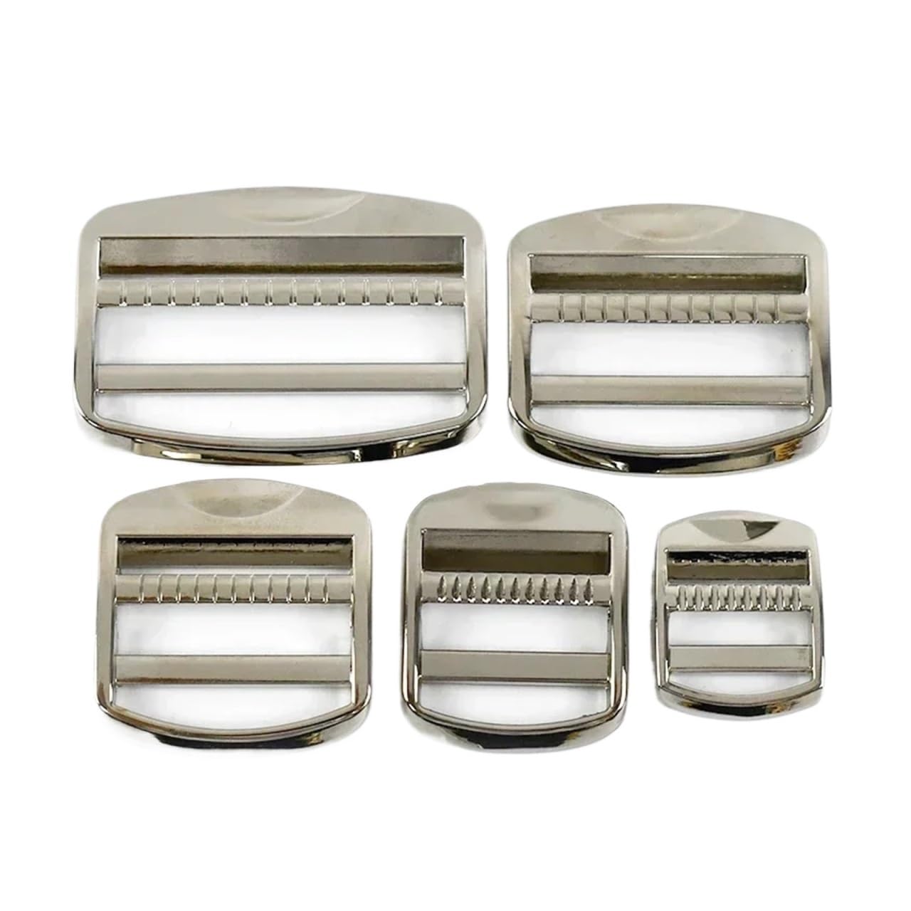 PVUVTNAHW 4Pcs Backpack Adjuster Metal Buckles 19-50mm Ladder Lock Slider Webbing Strap Tri-Glide Hook Adapter Clip(Silver,25mm)