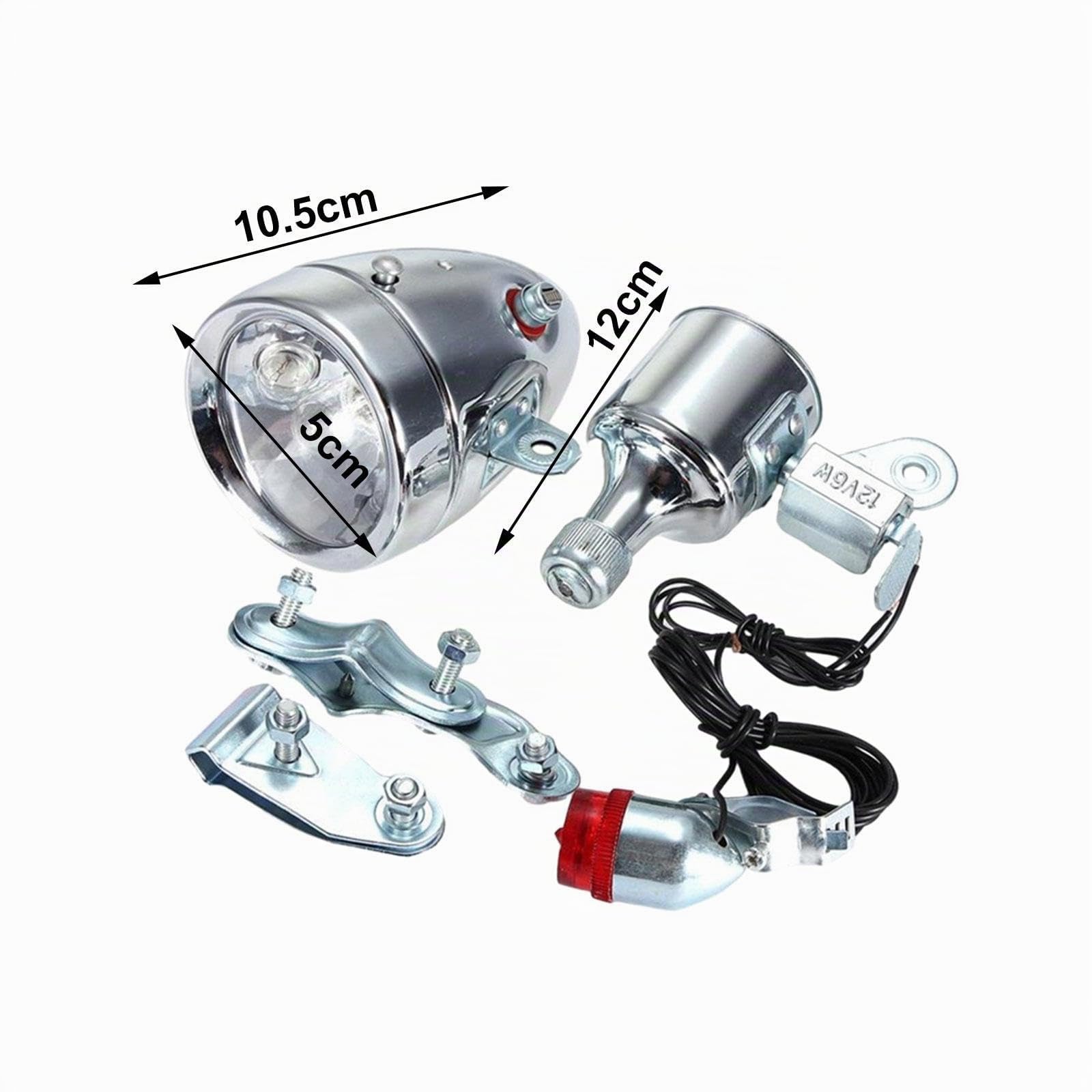 Set di luci per Bici Dinamo Luci Posteriori con Cablaggio Incluso Parti di Ricambio universali Generatore di attrito Sicuro Accessori per Biciclette