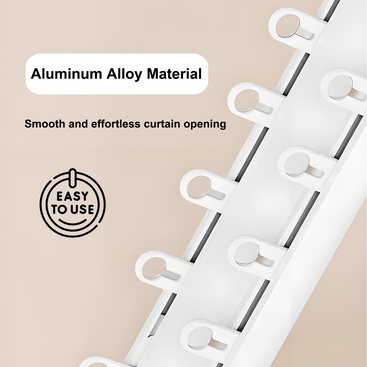 Silent - Sistema de riel de techo deslizante de aluminio para divisor de dormitorio y sala de estar (blanco) para privacidad
