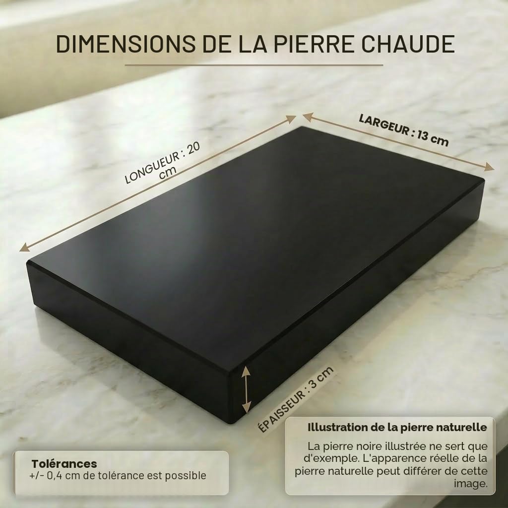 Lot de 4 Pierres de Lave pour Steak Planches avec Plaque en Porcelaine (Uno Black)