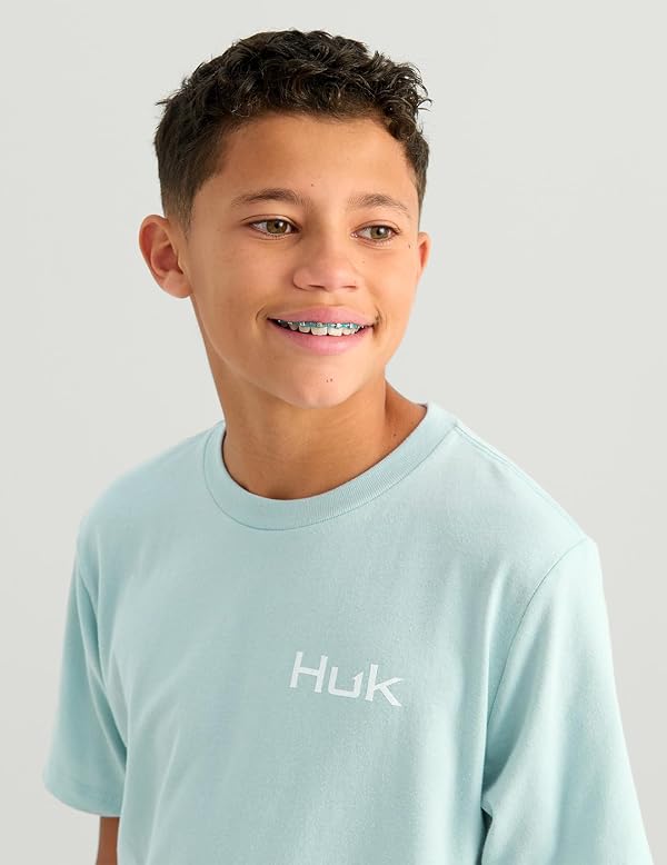 HUK Kids Short Sleeve Performance Tee, Fishing T-Shirt for Kids, Heron Blue, Large by HUK - Image 3