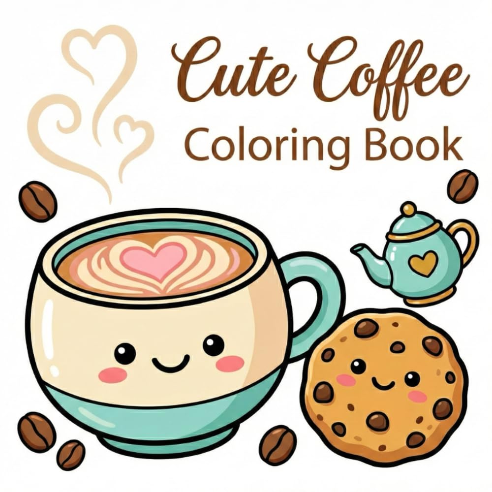 Cute Coffee Coloring Book – Bold & Easy Coloring Fun with Over 40 Designs: 40+ adorable coffee-themed designs for cozy creative moments and barista vibes