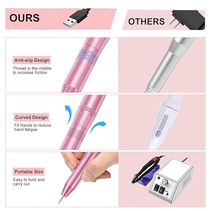 Taladro Eléctrico para Uñas COSITTE USB, Kit de Manicura y Pedicura miniatura 3