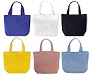 6 Pack Small Canvas Tote Bags, 9x8x4inch Reusable Cotton Shopping Bags Bulk DIY Mini Tote Bag Gift Bags