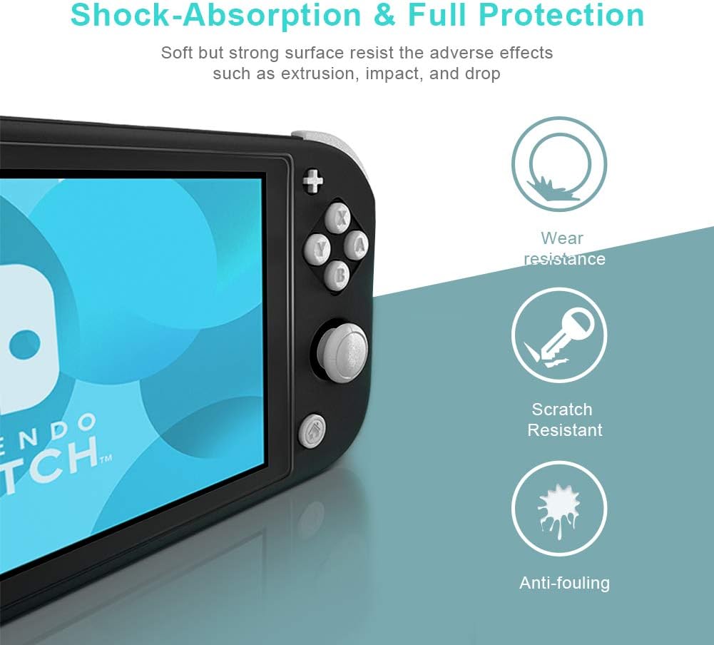 Switch Lite Silicone Case, IKITS Soft Rubber Protective Case for Nintendo Switch Lite Ultra Slim Switch Case with Anti-slip Twill Comfortable Switch Lite Grip Shell Compatible with Switch Lite -Black