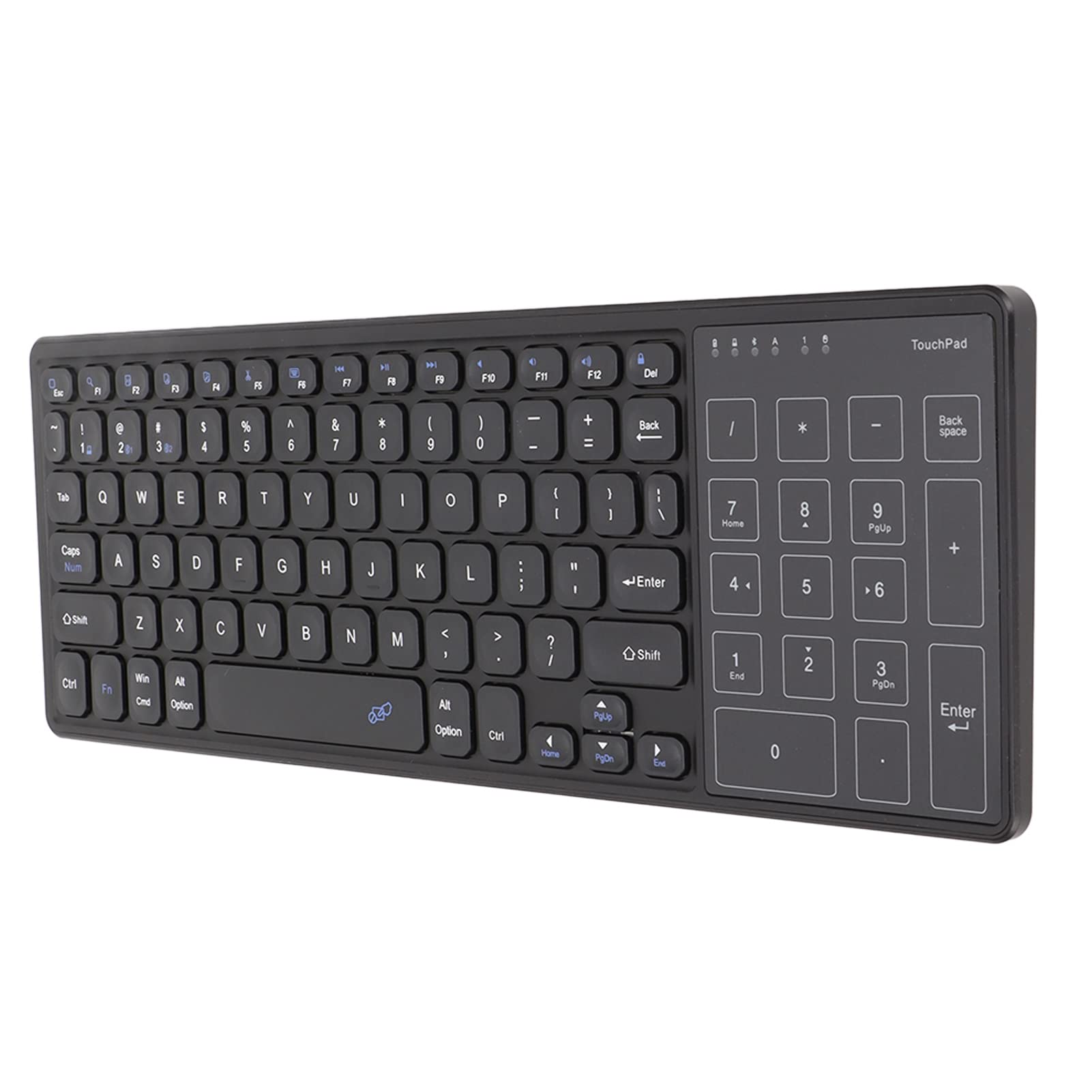 Klawiatura Touchpad, Klawiatura Bezprzewodowa Plug and Play z Touchpadem, Przenośny Rozmiar do Biura (Czarny)