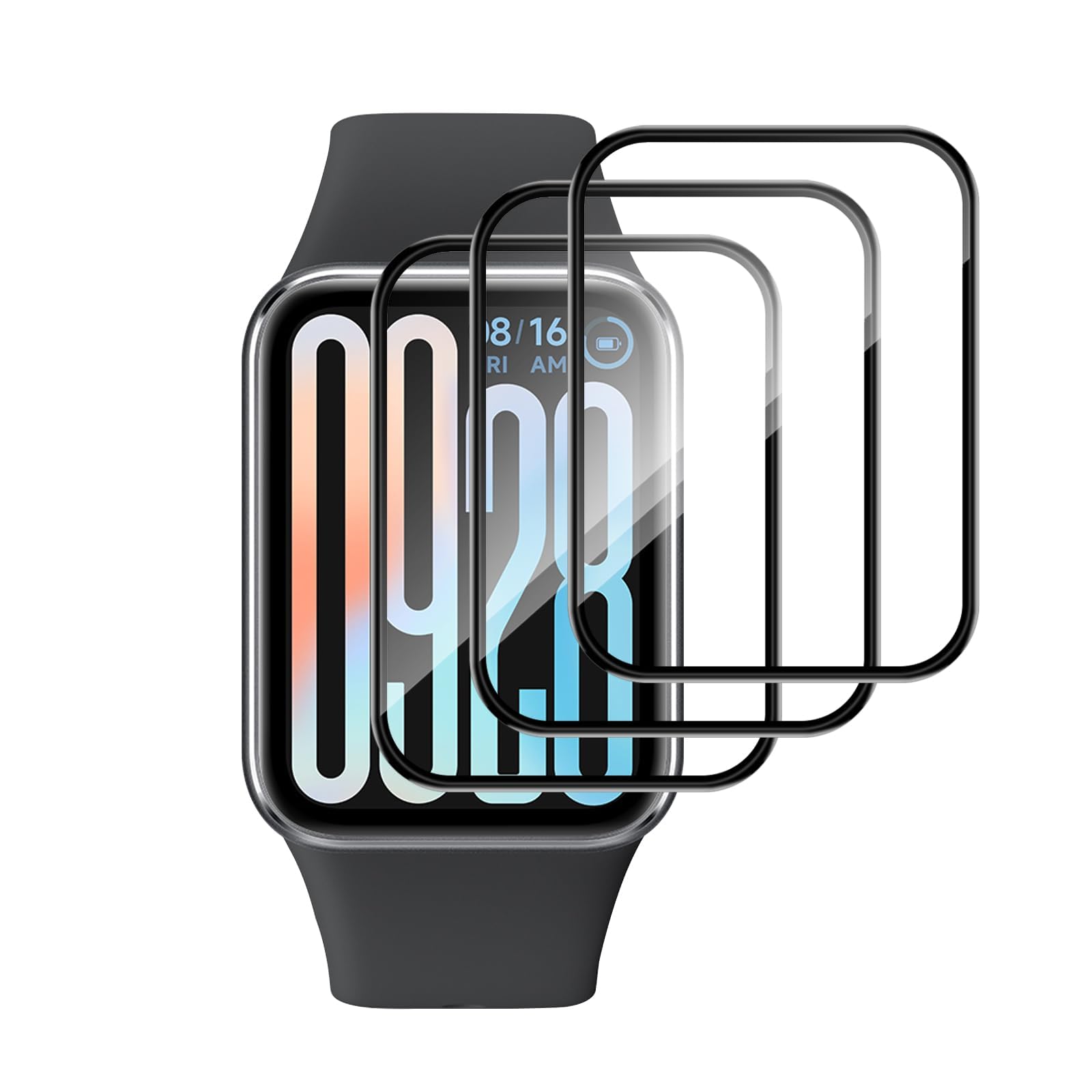 Lutree für Xiaomi Smart Band 9 Pro Schutzfolie für Panzerglas, 3 Stück 3D Full Coverage Flexible Displayschutzfolie, HD Anti-Staub Displayfolie Kratzfest Displayschutz