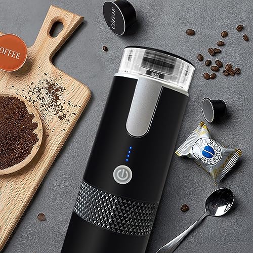 Image of 170ml Capsule Coffee Machine Wireless Espresso Maker Car Coffee Machine Rechargeable for Capsules & Grounds Coffee for Camping, Traveling, Hiking