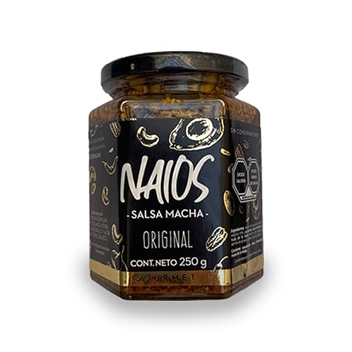 NAIOS Salsa Macha Sabor Original (8.8 oz.) Hecho a mano con 7 tipos diferentes de semillas premium y aceite de aguacate