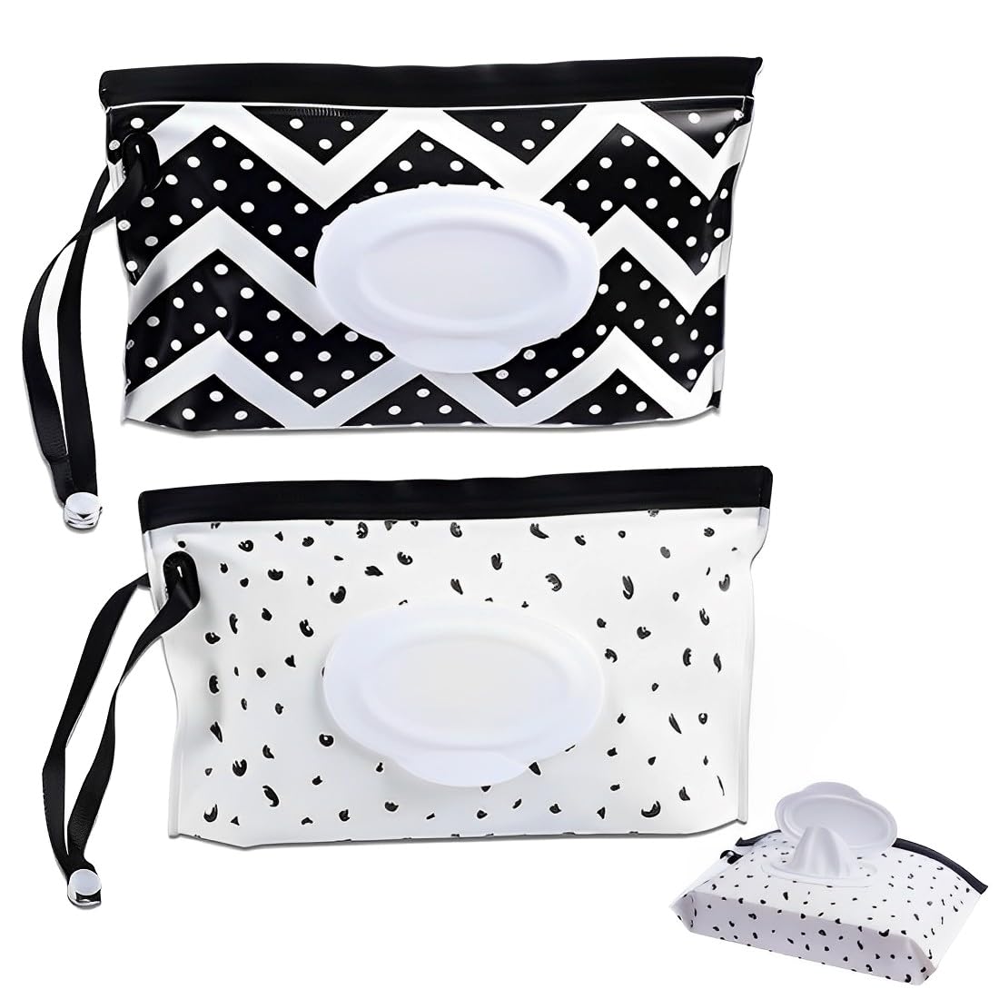 SGERUFZ 2 Piezas Bolsa de Toallitas Húmedas Reutilizable Dispensador de Toallitas Húmedas Estuche Portátil para Bolsas de Transporte de Toallitas para Bolso