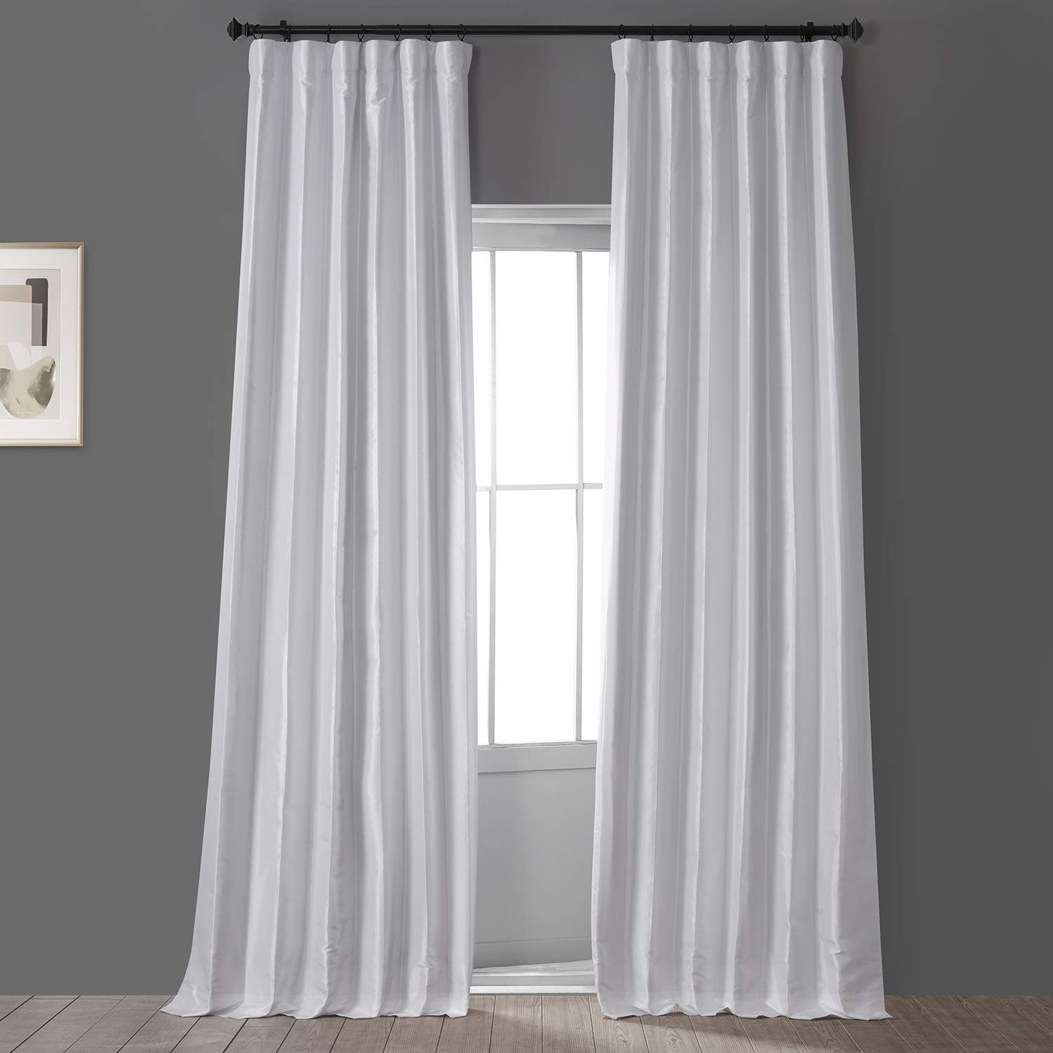 HPD Half Price Drapes Signature Faux Silk Blackout Curtains for Bedroom & Living Room 50 X 108 Solid Thermal Insulated Window Treatment Curtain (1 Panel), PTCH-HBO120-108, Clever Cream