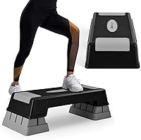Vista 10 de Goplus Stepper aeróbico de 30 pulgadas con elevadores, niveles de altura ajustable de 5, 7 y 9 pulgadas, para entrenamiento, fitness, ejercicio