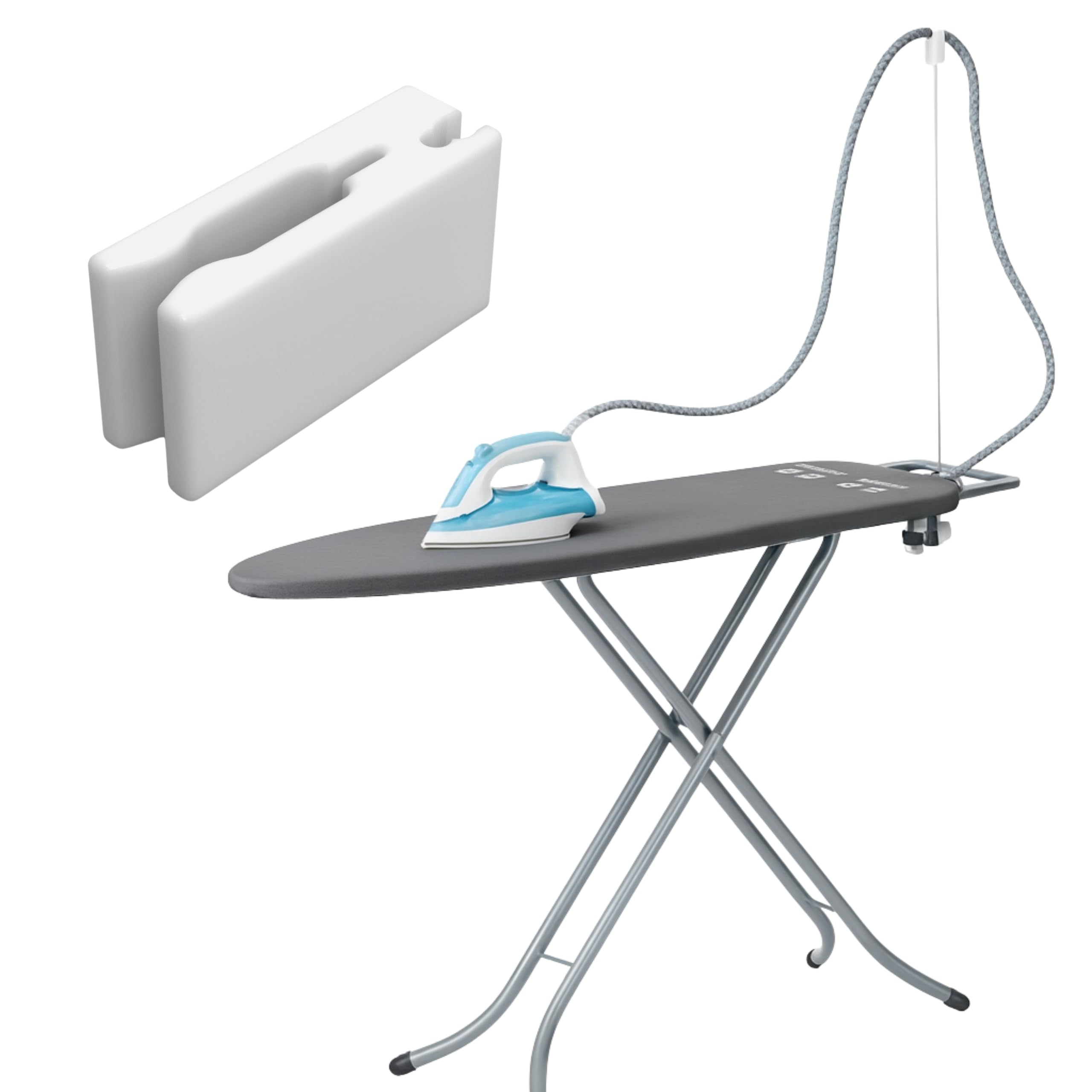 Sintrix Fab White Reinforced Replacement Cable Clip - Compatible With Leifheit Ironing Board & Ironing Board - Cable Holder For Iron Cable - Replacement Part For Ironing Aid - Sturdy Cable Clip For Ironing