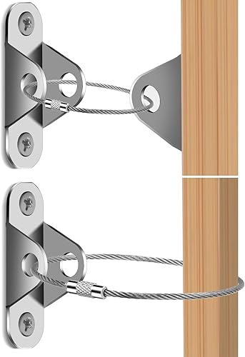 Miniatura 1 de Anclajes para muebles (paquete de 20) Kit de anclajes para muebles a prueba de bebés, correas de pared para muebles seguras caídas pesadas, correas