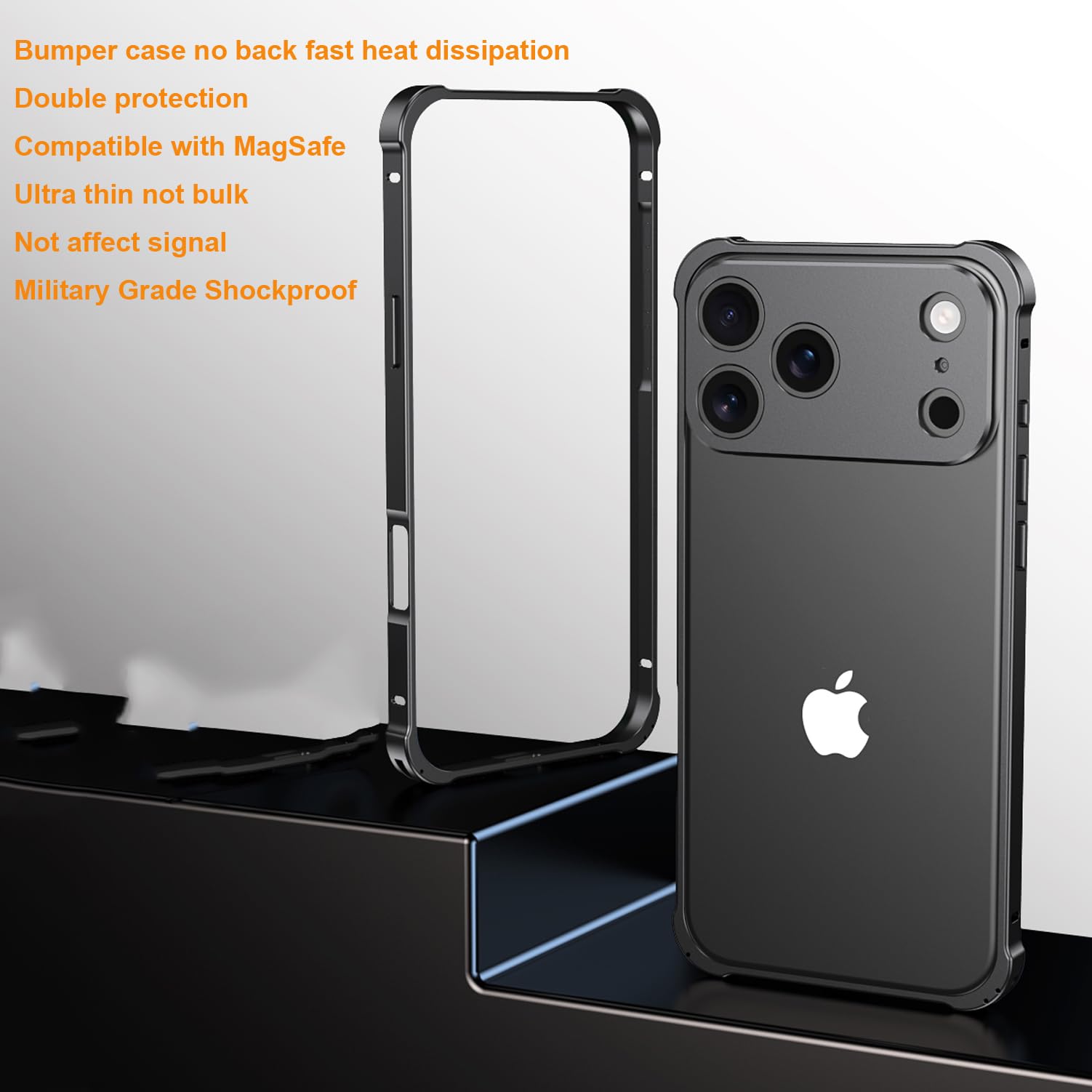 Amazon.com: for iPhone 17 Pro Max Bumper Case Metal - No Back