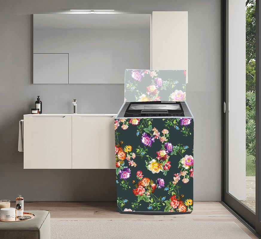 PVC Fully Automatic Top Load Washing Machine Cover Compatible For Samsung, Lg, Whirlphool, godrej 7 Kg, 7.5 Kg,8 Kg, 8.5 Kg , 9 Kg, Dimension 58DX60WX94H CM .