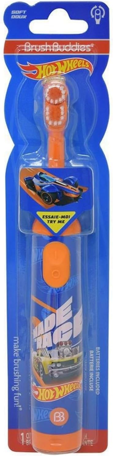 Hot Wheels Electric Toothbrush, Kids Electric Toothbrushes, Battery Toothbrush, Toddler Electric Toothbrush for Kids 4-7