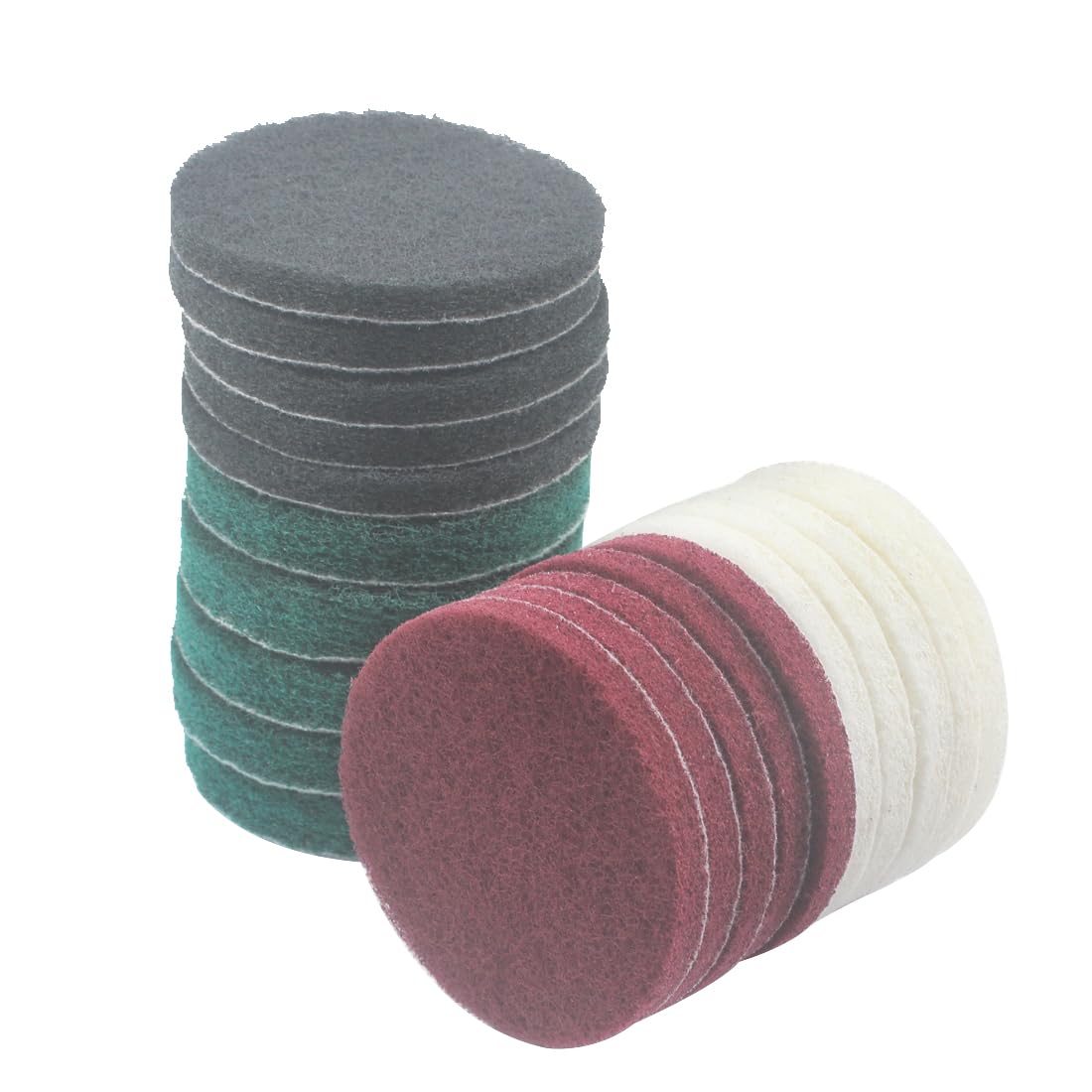 4 Inch Mixed Grit Drill Brush Scrubber Scouring Pads, 20 Pcs Hook & Loop Power Scrubber Scour for Rotary Tools, Random Orbital Sander (180#/400#/800#/1200#)