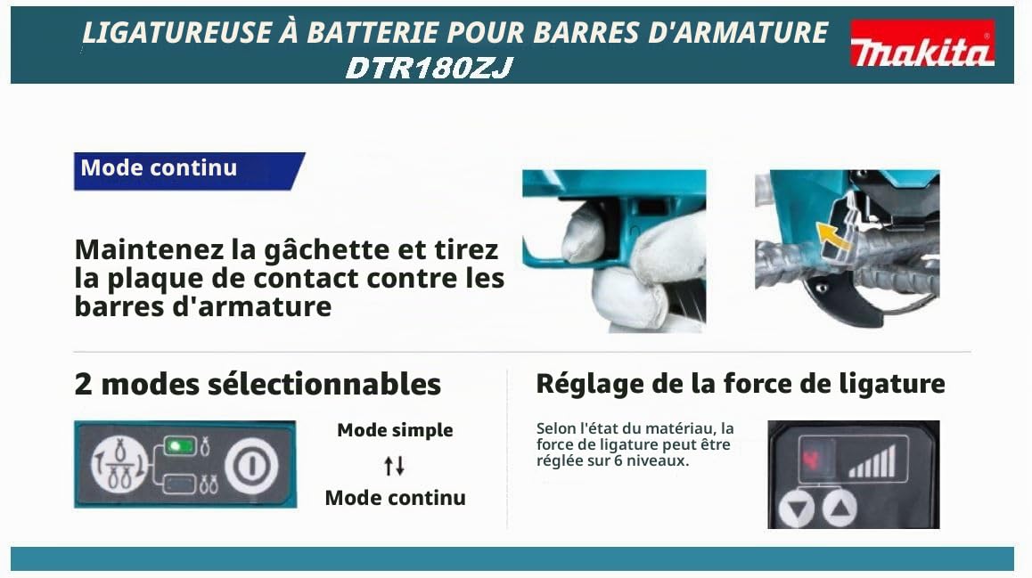 Ligatureuse automatique 18V LXT (Produit seul) - MAKITA DTR180ZJ