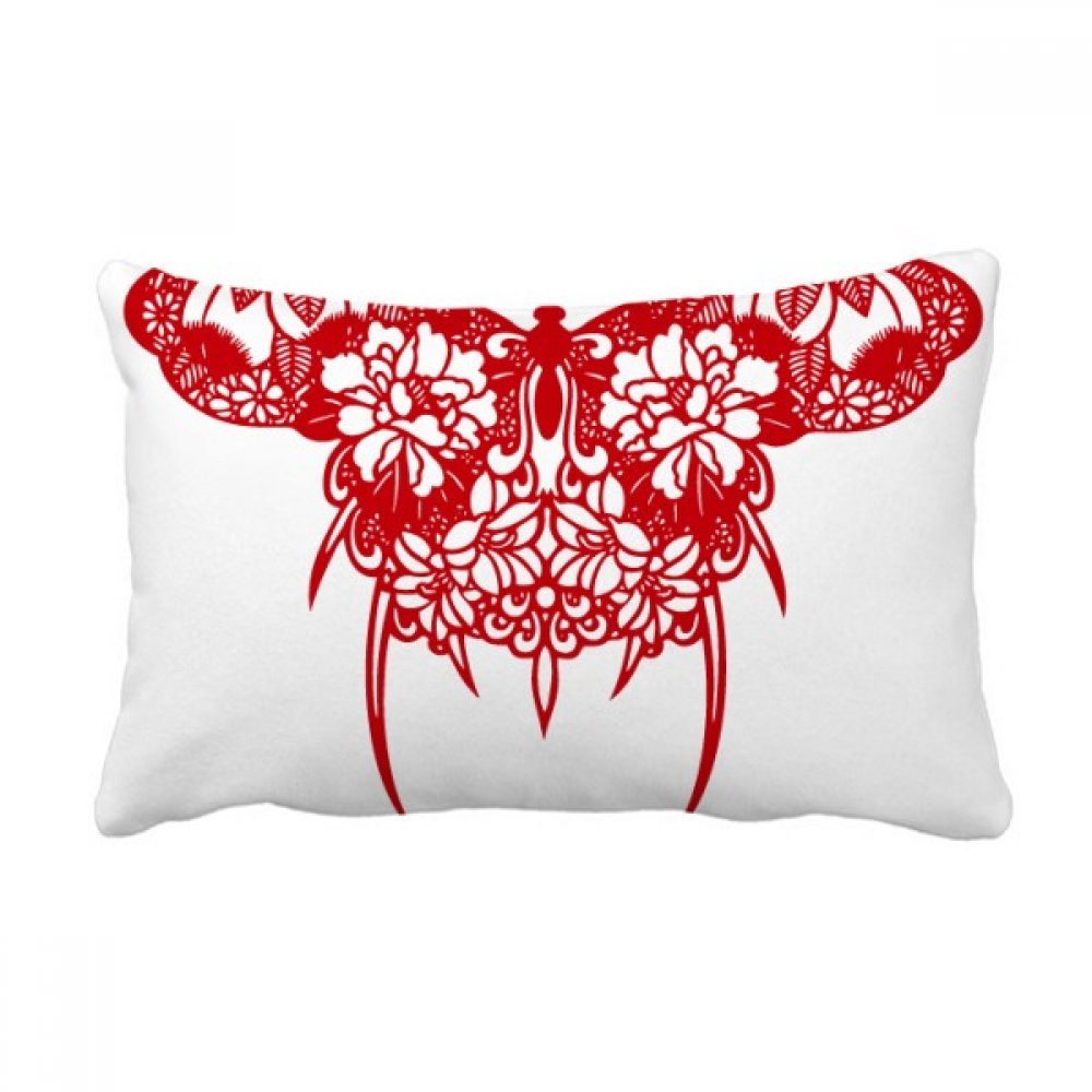 Oreiller cerf-volant chinois papillon rouge insert housse multicolore