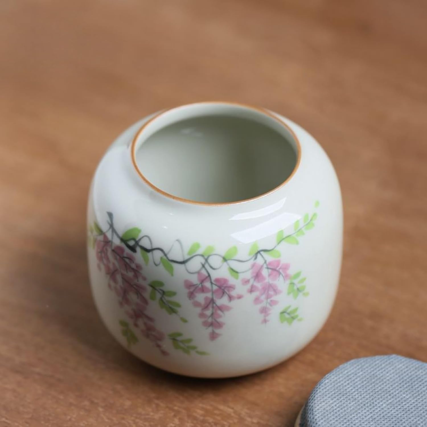 Hand-drawn Ceramics Underglaze Color Tea Canister, 50ml 1.7oz, Tea Storage Jar Household Sealed Storage Tank