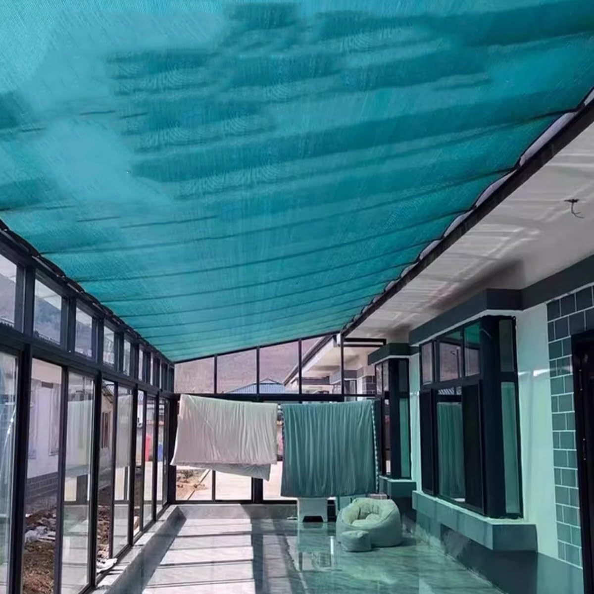 90 % para invernaderos, color verde Reu con ojales, disponible en 2 x 4 m, 4 x 5 m, 6 x 8 m, 10 x 10 m, ideal para jardín y balcón Pera (8,5 x 12 m)