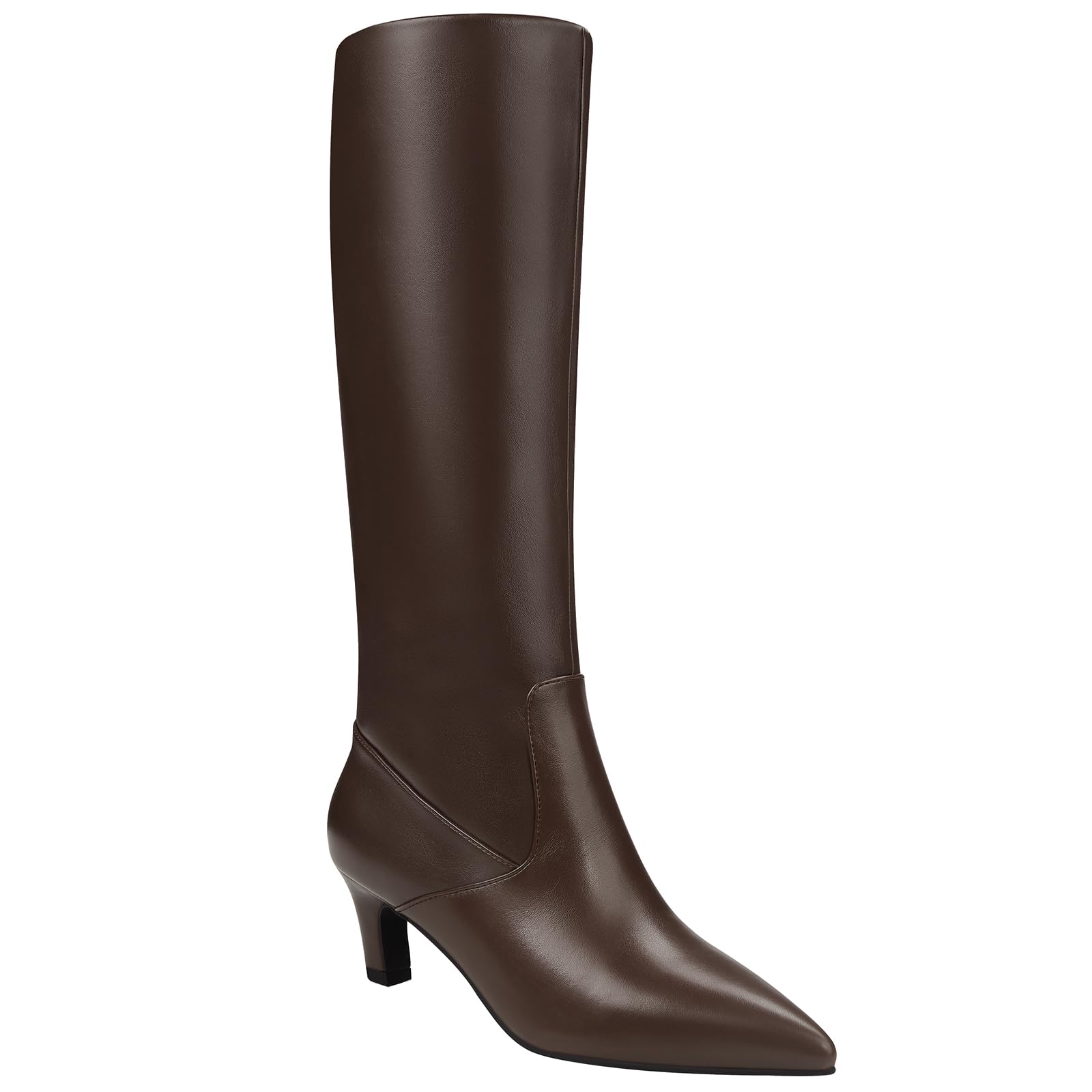 Knee High Boots for Women - Long Tall Boots for Women Faux Leather Block Heel Pointed Toe with