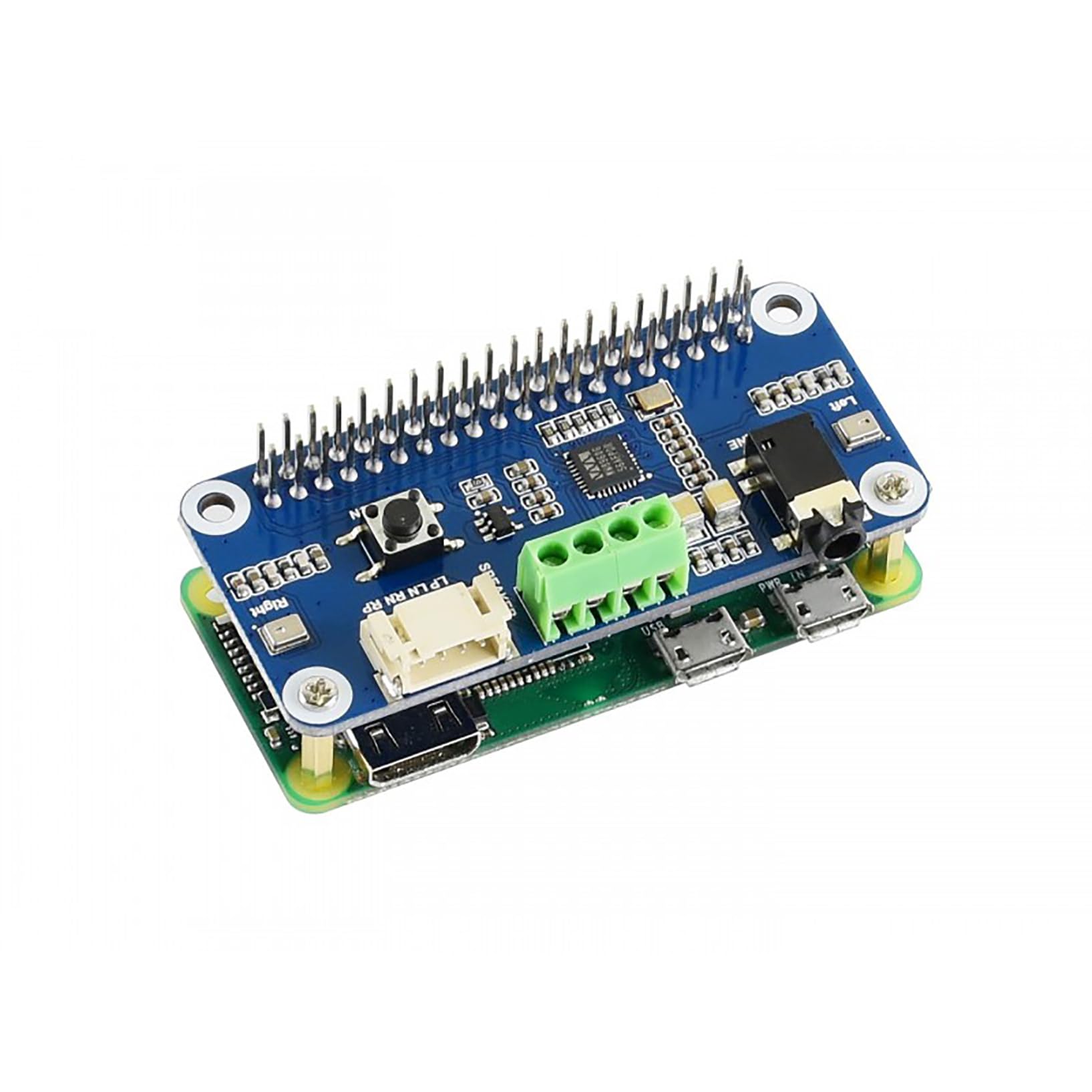 WM8960 Audio HAT Module for Raspberry Pi Zero/Zero W/Zero WH/2B/3B/3B+ Hi-Fi Sound Card HAT Stereo CODEC Playing and Recording I2S Interface Stereo 3D Surrounding - Image 4