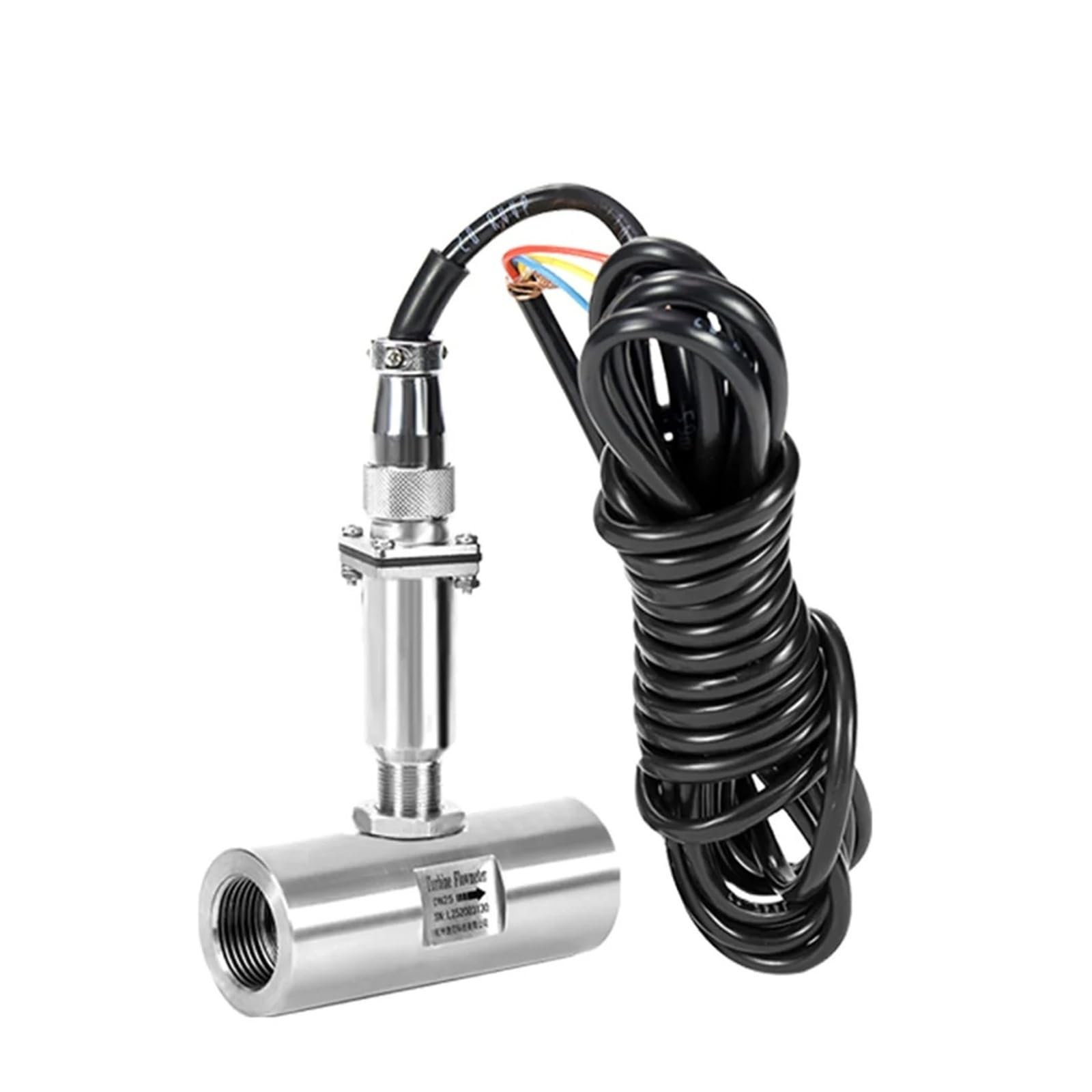 Medidor de caudal de fluido electromagnético con sensor de caudal de turbina, conexión de rosca interna, acero inoxidable 304 Garantizar la estabilidad(DN32)