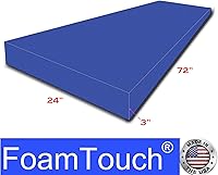 Vista 10 de FoamTouch 1" Thick x 24" Wide x 72" Long Charcoal High Density Foam, Ideal for Foam Padding, Seat Replacement, Chair Cushion Replacement, Wheelchair