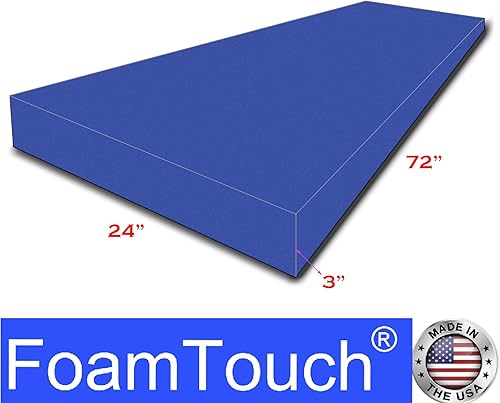 Miniatura 10 de FoamTouch 1" Thick x 24" Wide x 72" Long Charcoal High Density Foam, Ideal for Foam Padding, Seat Replacement, Chair Cushion Replacement, Wheelchair