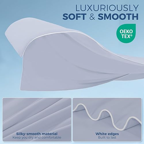 Miniatura 12 de downluxe Edredón refrescante tamaño Queen, mantas refrescantes para personas que duermen con calor, manta fría, edredón de verano con fibra de Azul