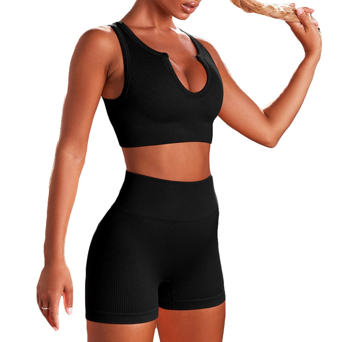 Inmarces Set da allenamento da donna, 5 pezzi, per yoga, abbigliamento sportivo