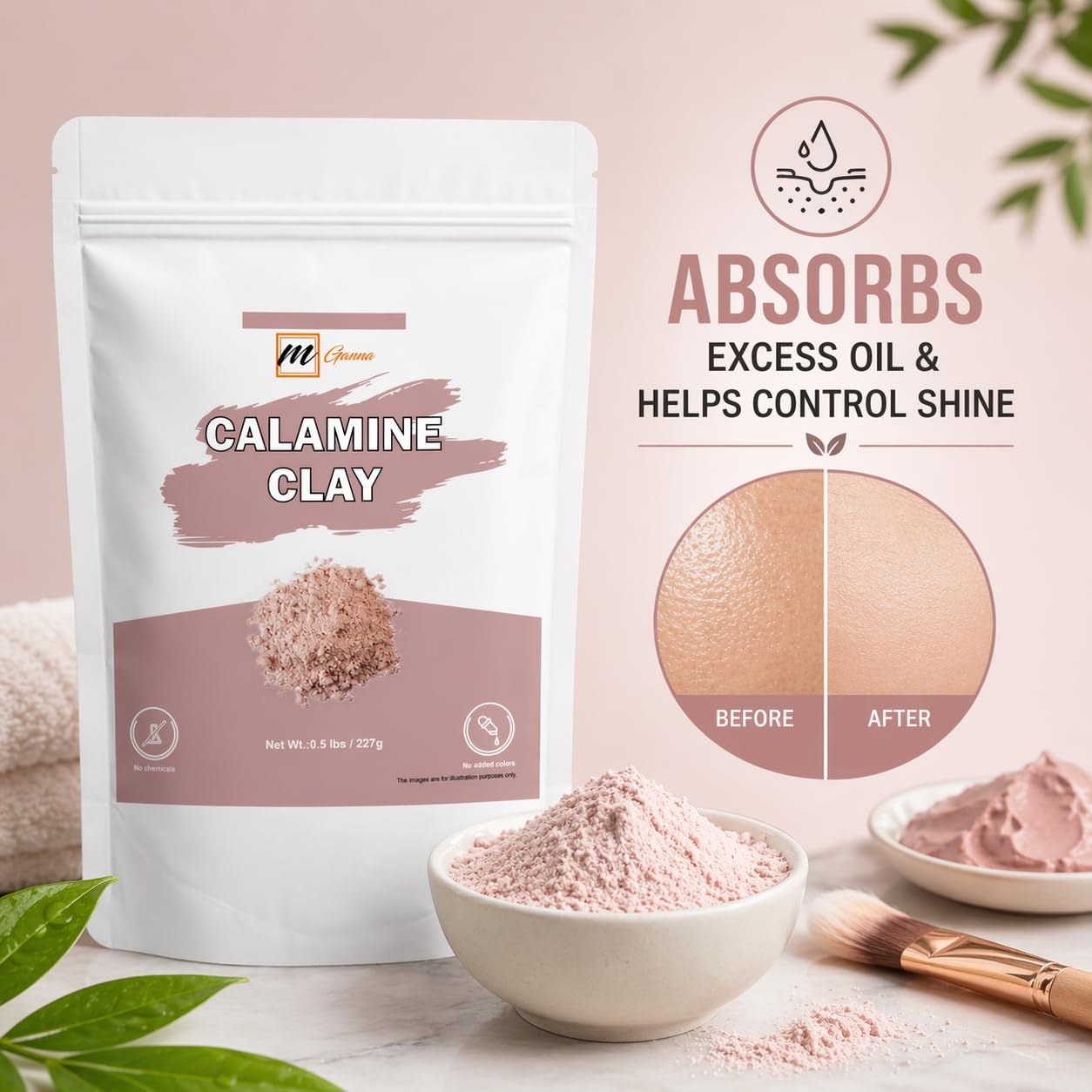 100% argilla naturale di calamina in polvere per maschere per capelli, scrub, creme, lozioni e sapone, 100 g