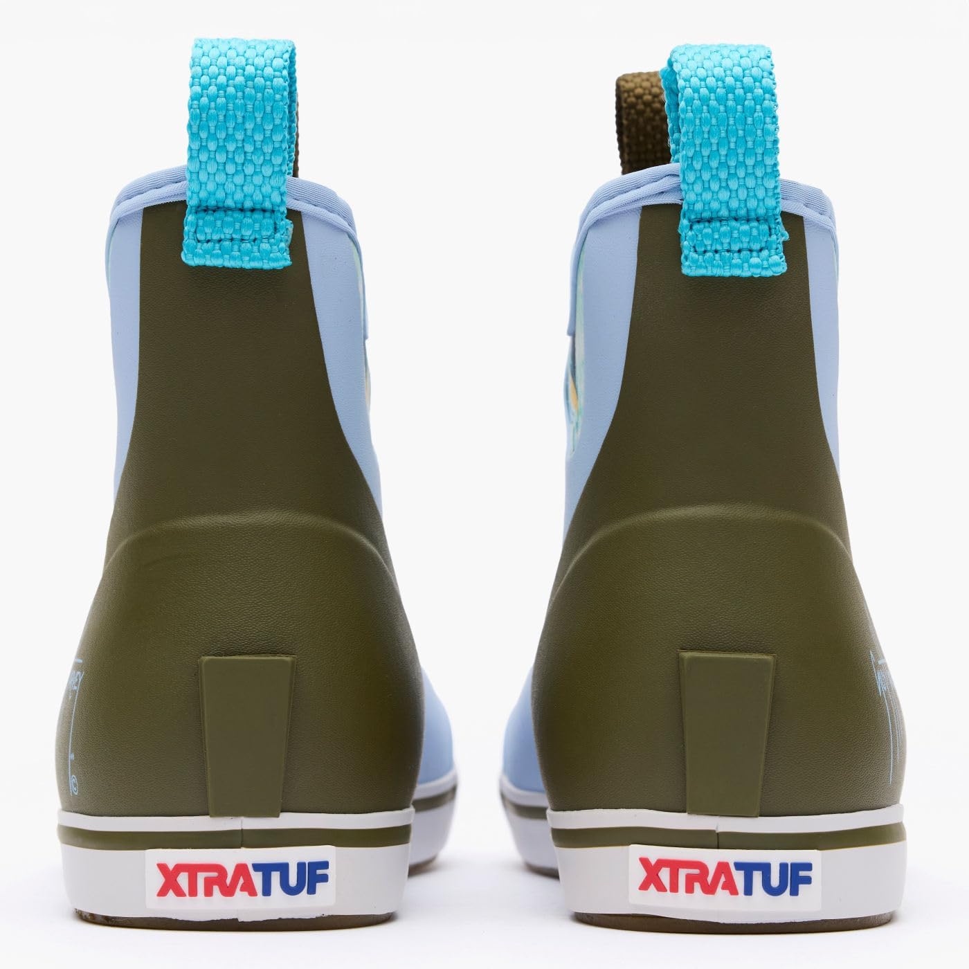 Xtratuf Women's Ankle Deck Boot Guy Harvey, Sky Blue Marlin, Size 8(M)