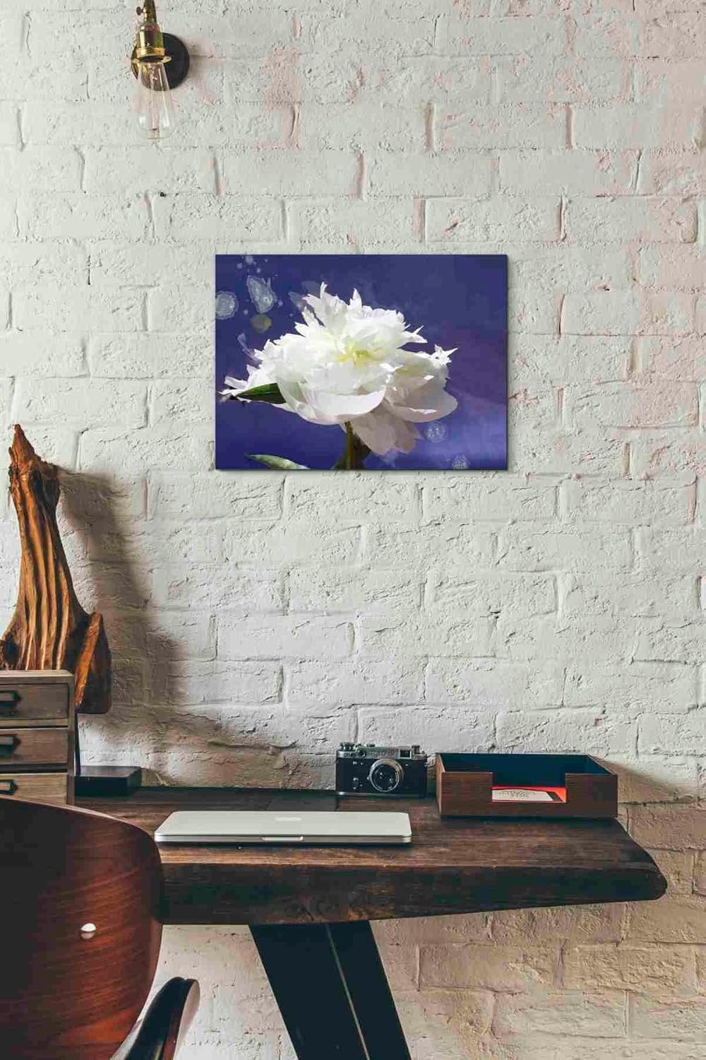 Epic Graffiti 'White Peony-Scents of Heaven' by Irena Orlov, Canvas Wall Art, 16"x12"