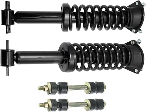 Miniatura 421 de TRQ Kit de suspensión delantera, conjunto de amortiguadores y resortes, barra estabilizadora, enlace estabilizador compatible con Chevrolet