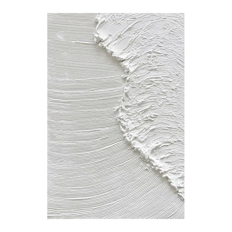 Peinture à l'huile sur toile abstraite blanche texture épaisse vague 90x90cm sans cadre