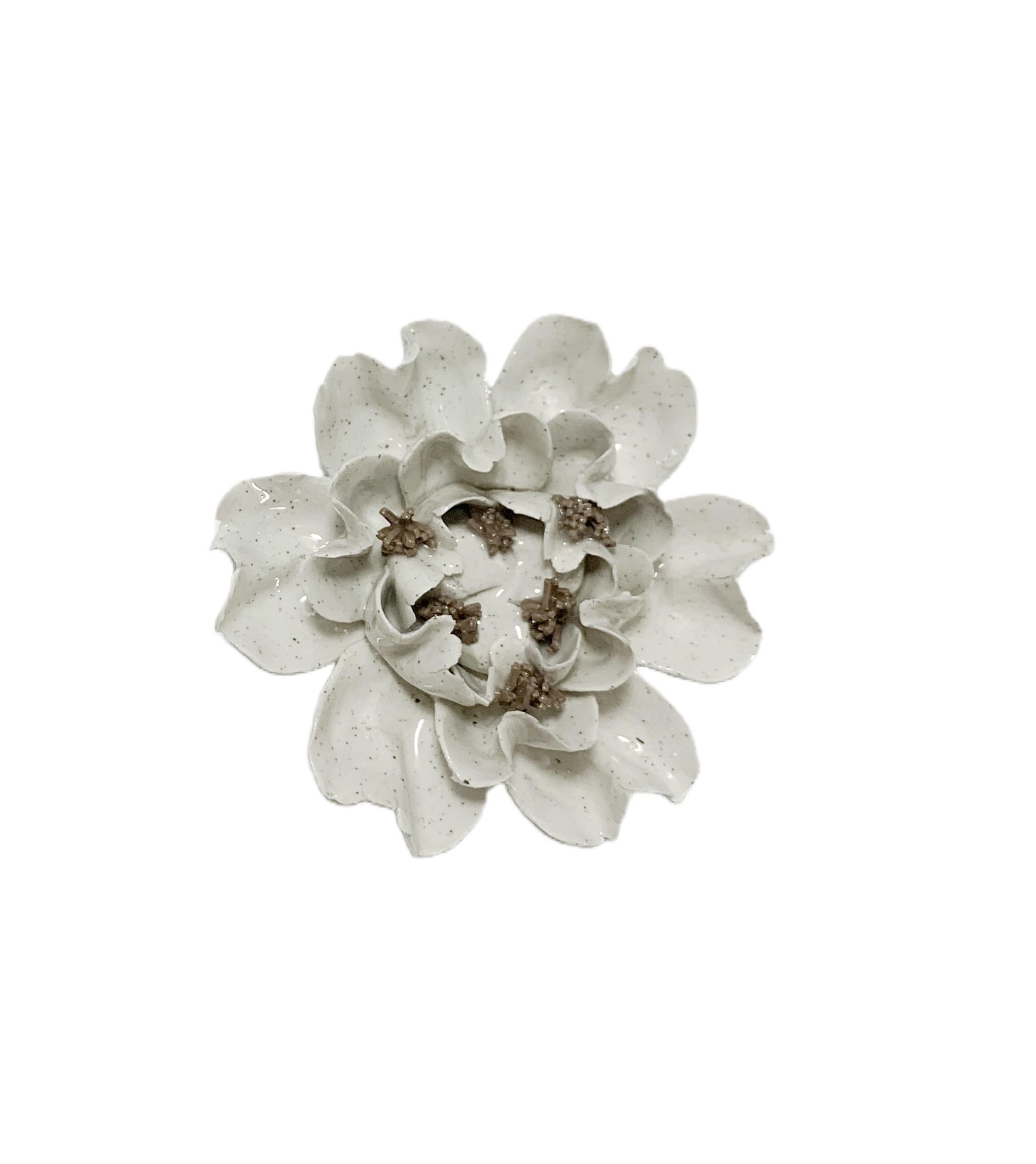 Ceramic Flower Wall Art Decor, Artificial Flower Wall Sculpture,Handmade Ceramic Flowers for Home,Hallway,Living Room, Kitchen,Bathroom (Potted Color,Crape Myrtle, 3.54")