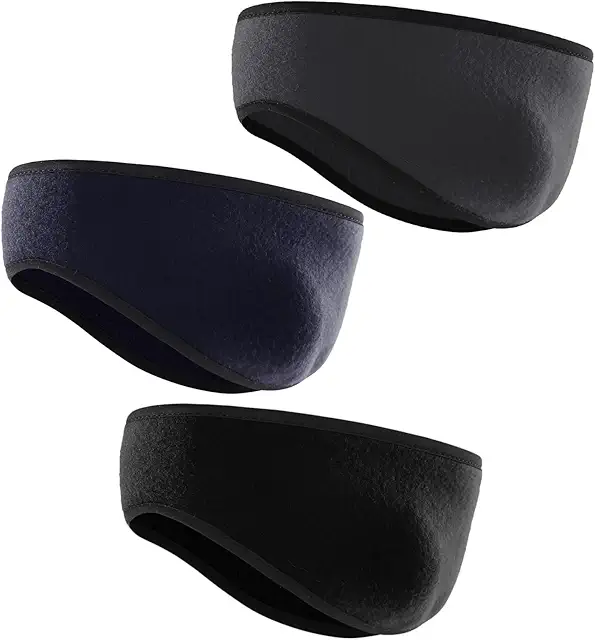 KEYRI 3-Piece Warm Headband Ear Muffs - Freezing Band for Men & Women