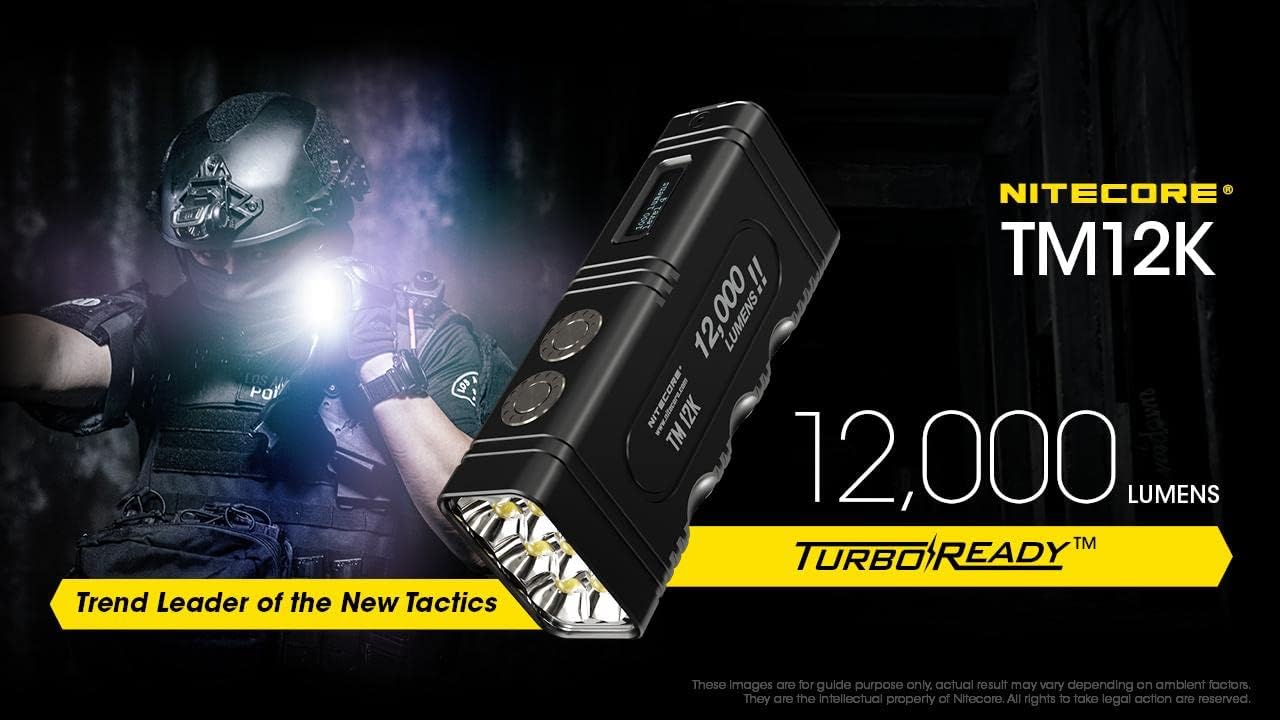 Nitecore TM12K Tiny Monster Type-C Rechargeable Flashlight - 12,000 Lumen Burst Output W/ NB10000 10,000mAh PowerCharger
