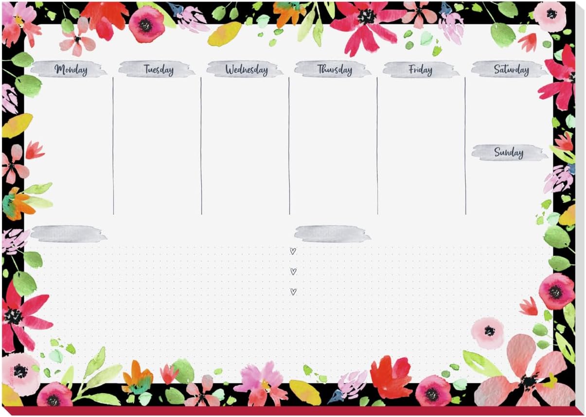 SIGEL JS200 Paper Desk Pad, Weekly Planner, A3, Multicolour, 30 Sheets - Jolie