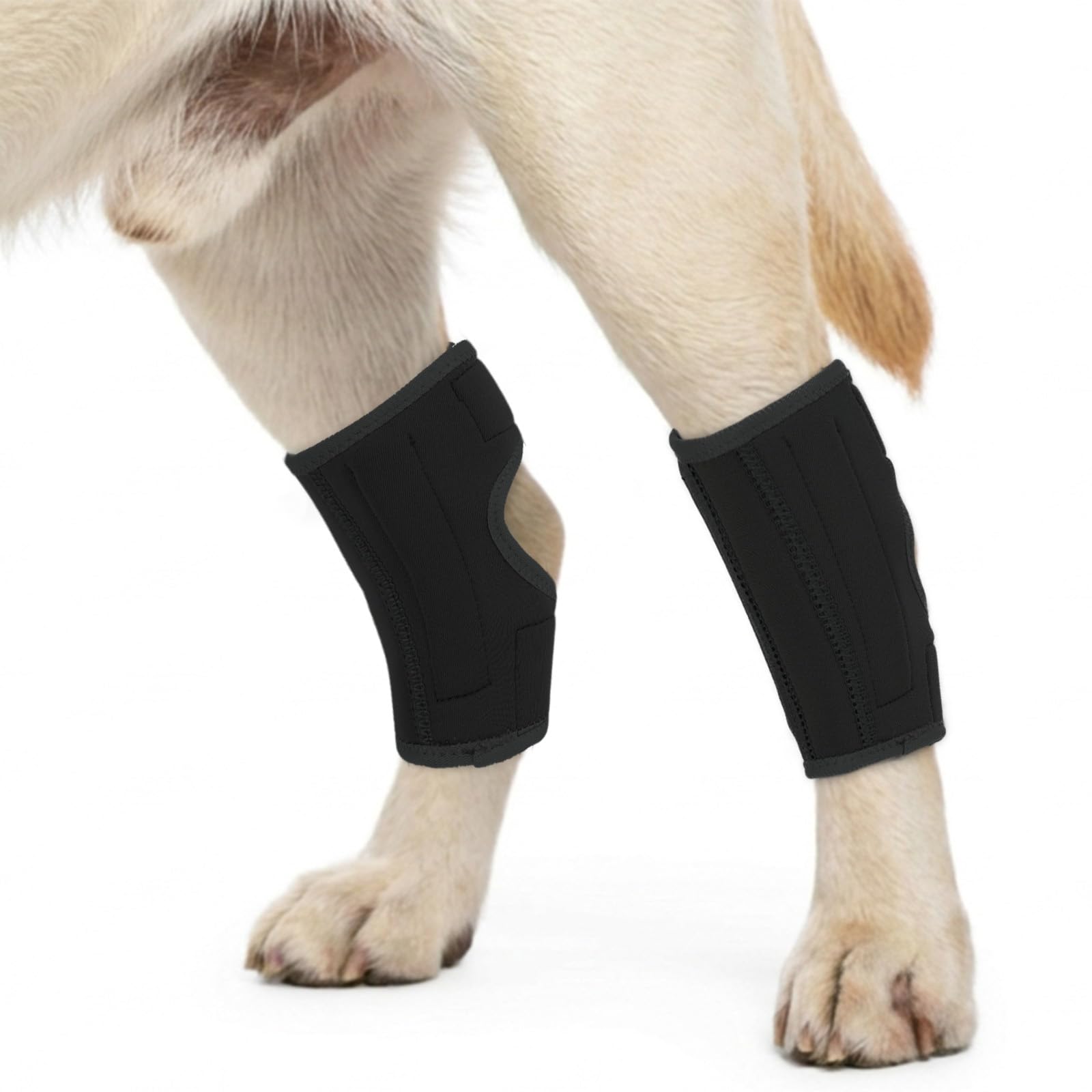 PUMYPOREITY 2Pcs Dog Leg Brace, Dog Knee Brace Adjustable Front/Rear Leg Protector Provides Hock Joint Support Wrap LegBraces Recovery Sleeve for Torn ACL HindLeg Luxating Patella(Black, XL)