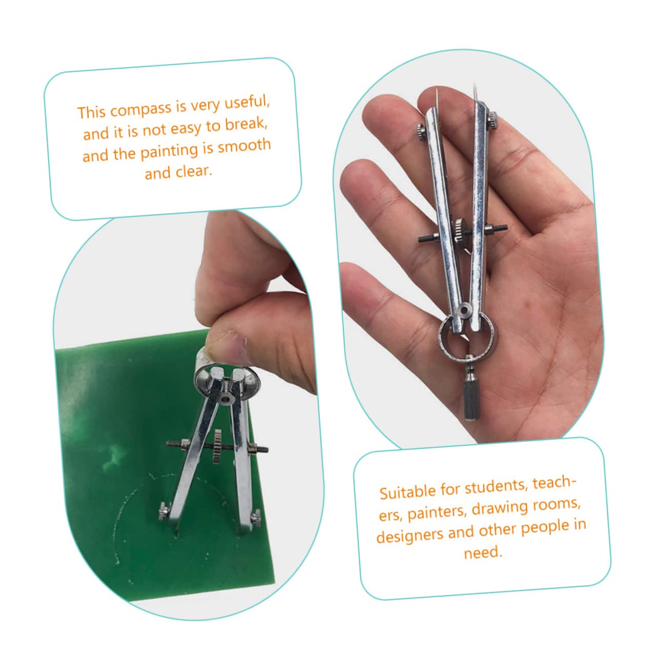NUOBESTY 5 Pz Bussole Compasso Da Disegno Bussola Per La Matematica Strumenti Di Disegno Della Bussola Cancelleria Per Studenti Acciaio Inossidabile Alunno Il Di