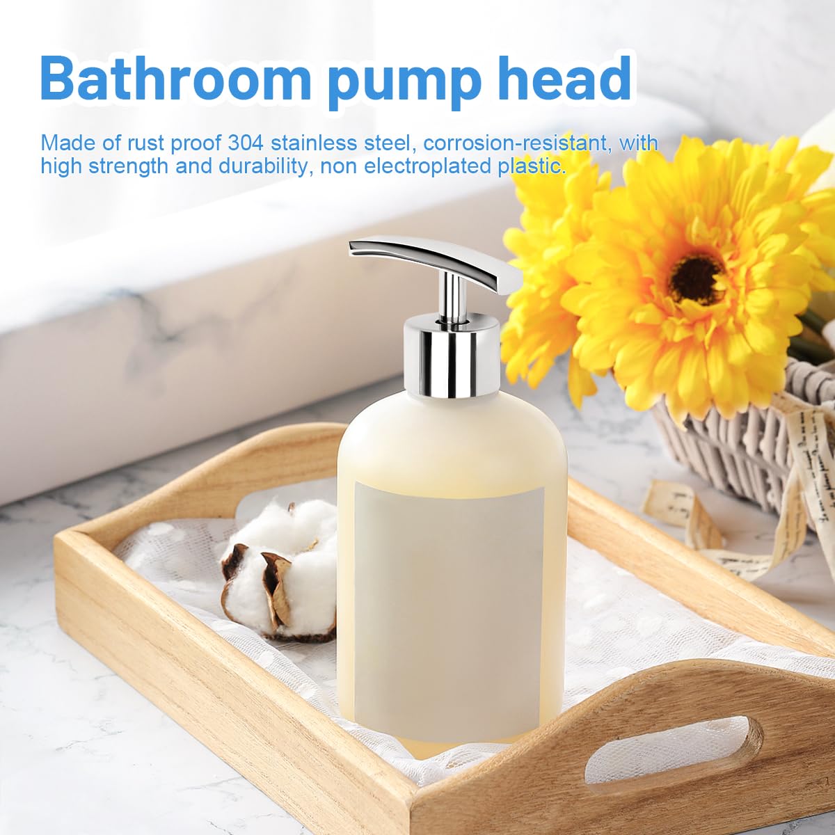 2 Pcs Pompa Dispenser di Sapone, Pompa di Ricambio 28 mm, Erogatore Sapone Liquido con Tubo Flessibile per Bagno Shampoo Doccia Gel