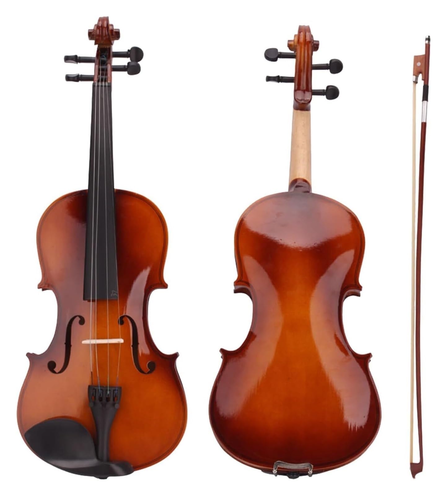 Violino 1/8 per principianti, set con custodia, archetto, colofonia finitura naturale, ideale per bambini dai 3 ai 5 anni, strumento di apprendimento, violino a grandezza naturale non incluso