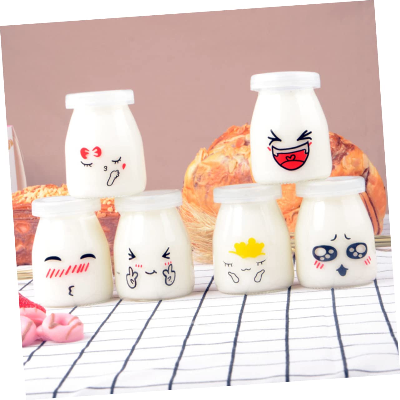 10piezas Vasos De Pudín Vidrio Resistente Al Calor Para Gelatina y Yogur Fácil De Limpiar
