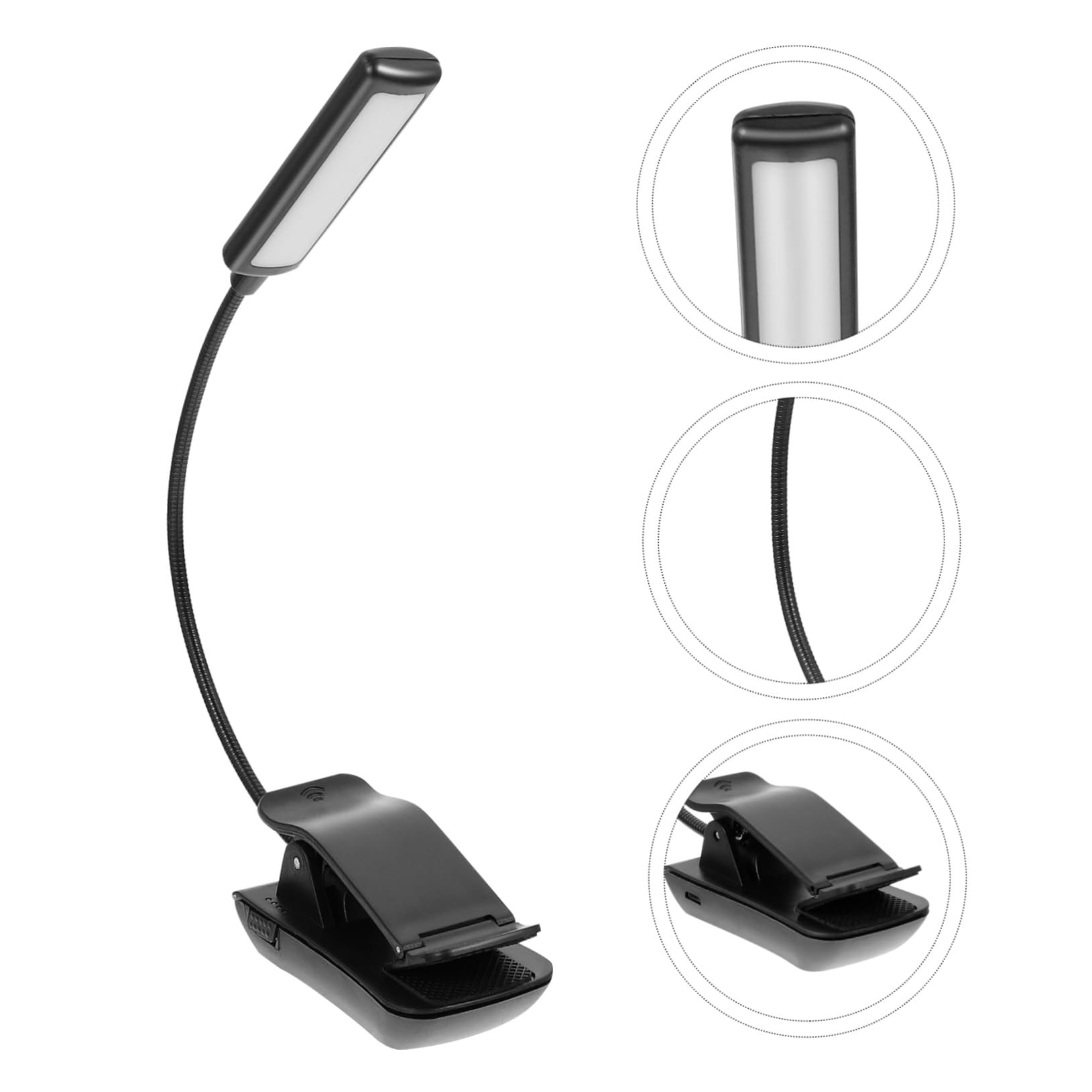 COHEALI 2Sets Rechargeable LED Reading Clip Lamp Music Score Light with Level Brightness Stable Clamp Design for Bedside Use Present for Pianists and Readers
