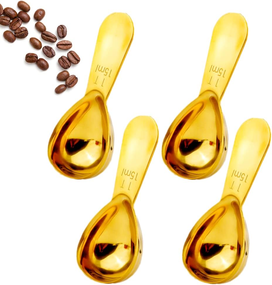 4 Pieces Coffee Scoop Stainless Steel Coffee Scoops Short Handle Tablespoon